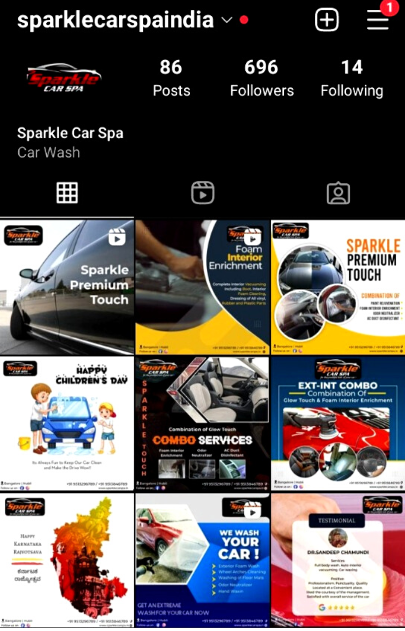 Sparkle Car Spa India Portfolio